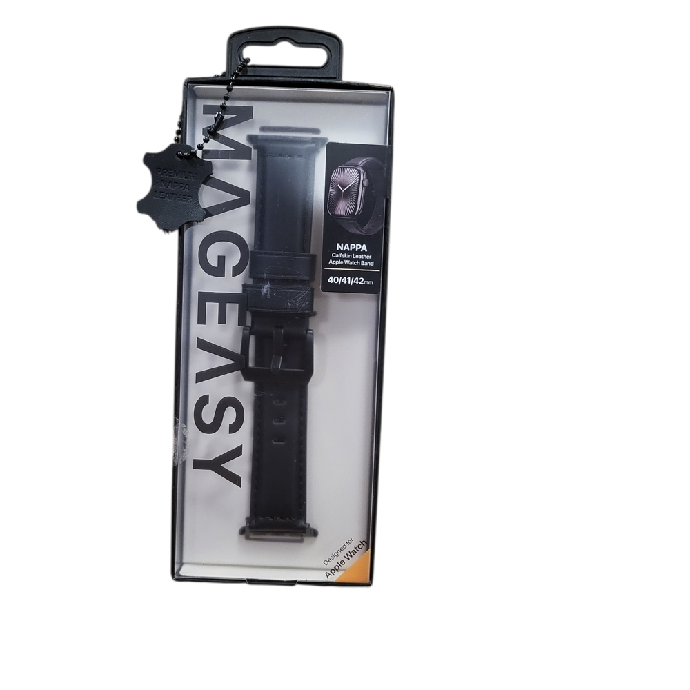 Nappa Leather Apple Watch Band 40/41/42mm Black NIB